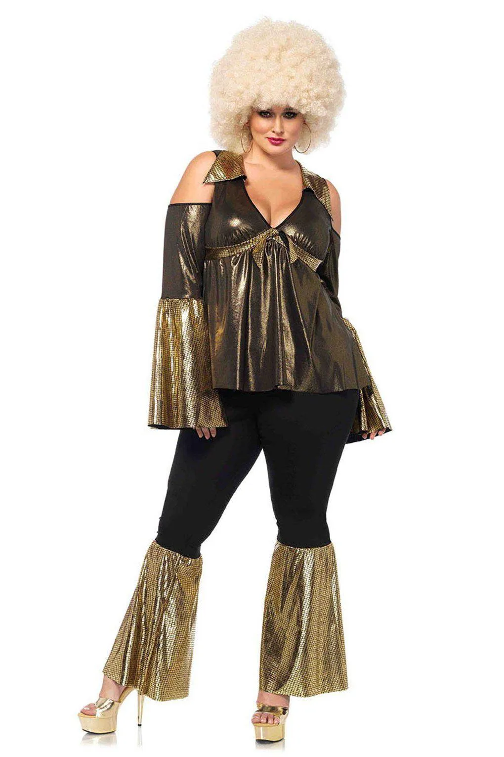 Plus Size Disco Diva Babydoll Costume