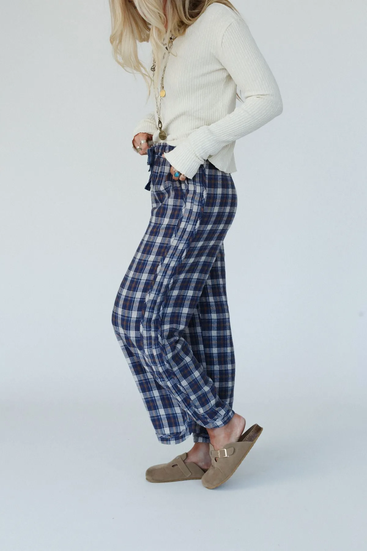 Prairie Plaid Pants - Navy