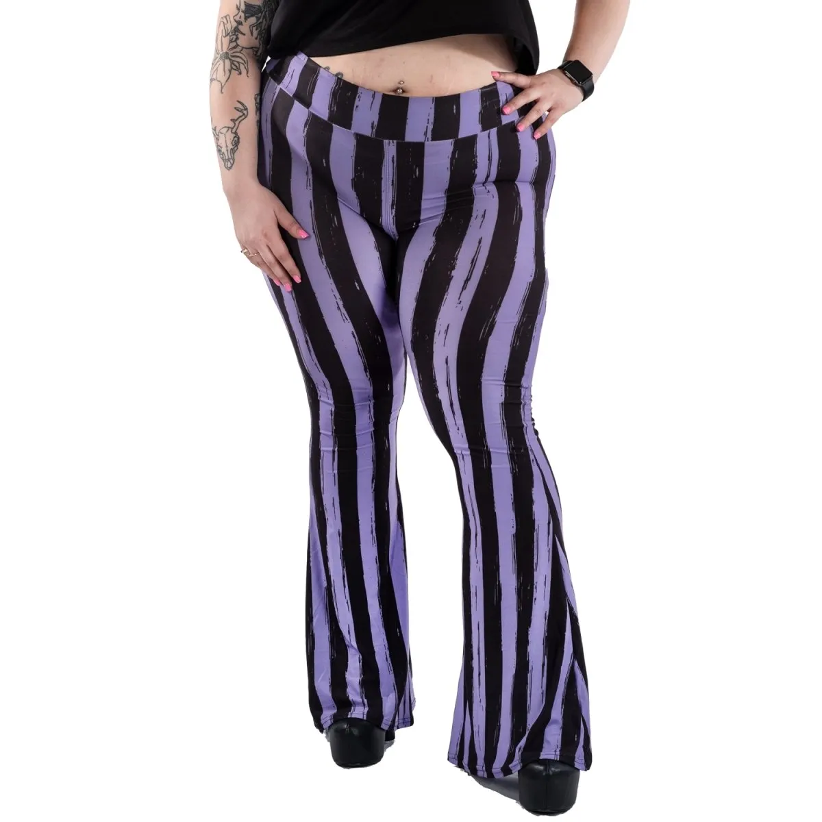 Purple Black Striped Hellz Bellz Flares