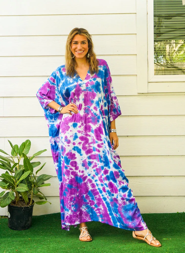 Purple Iced Tie Dye Kaftan