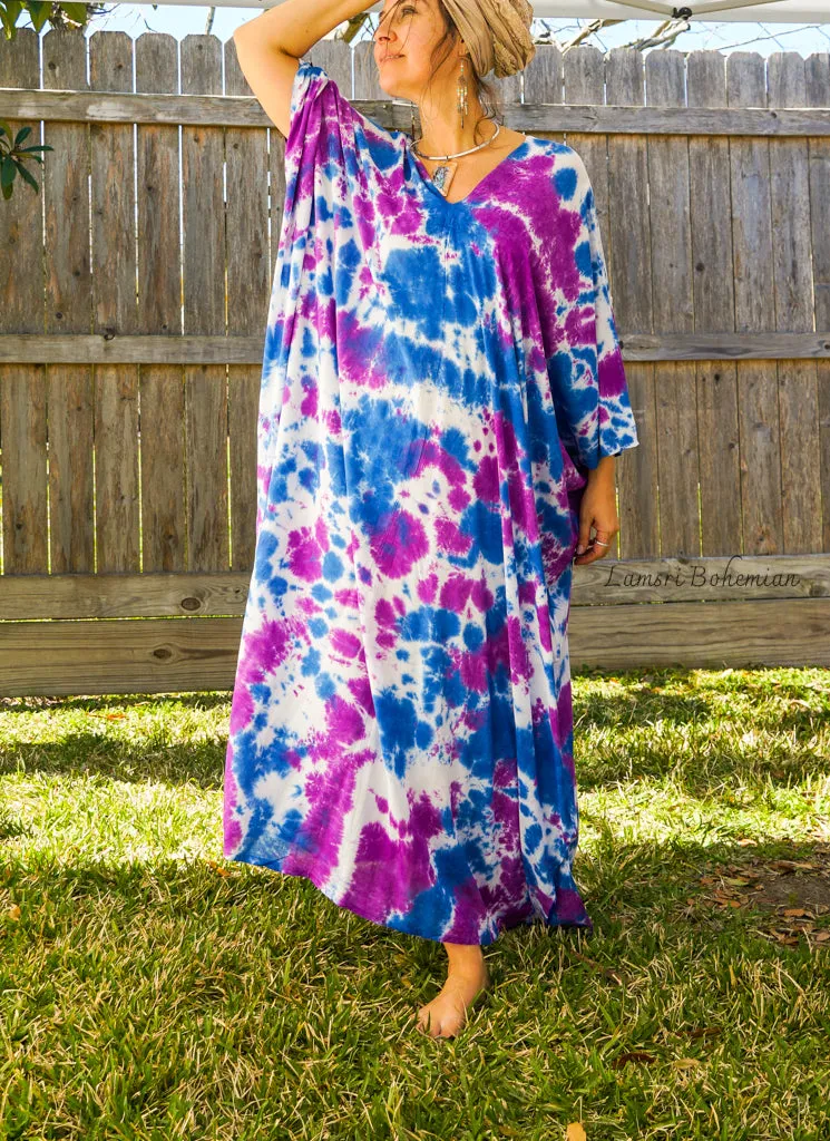 Purple Iced Tie Dye Kaftan