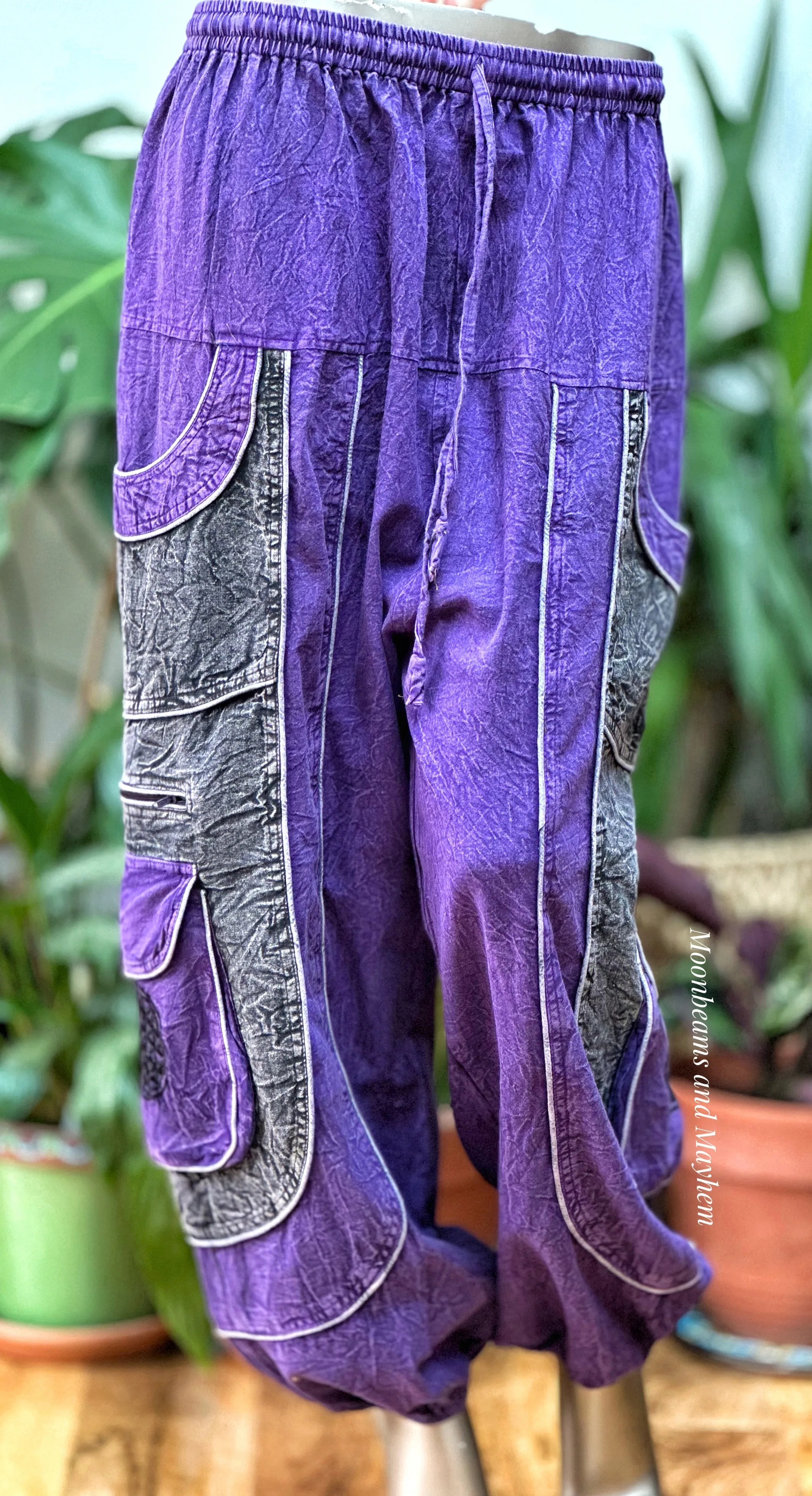 PURPLE TECHNO HAREM TROUSERS