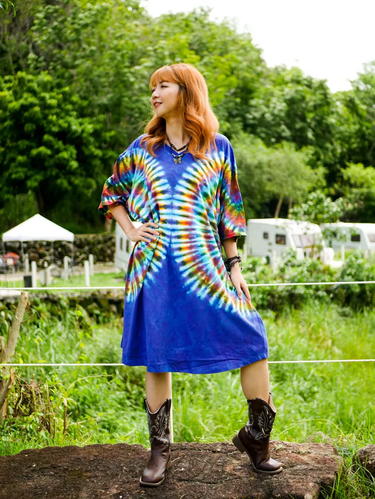 Rainbow Wings Hippie Oversized Cotton Tunic Shirt Dress