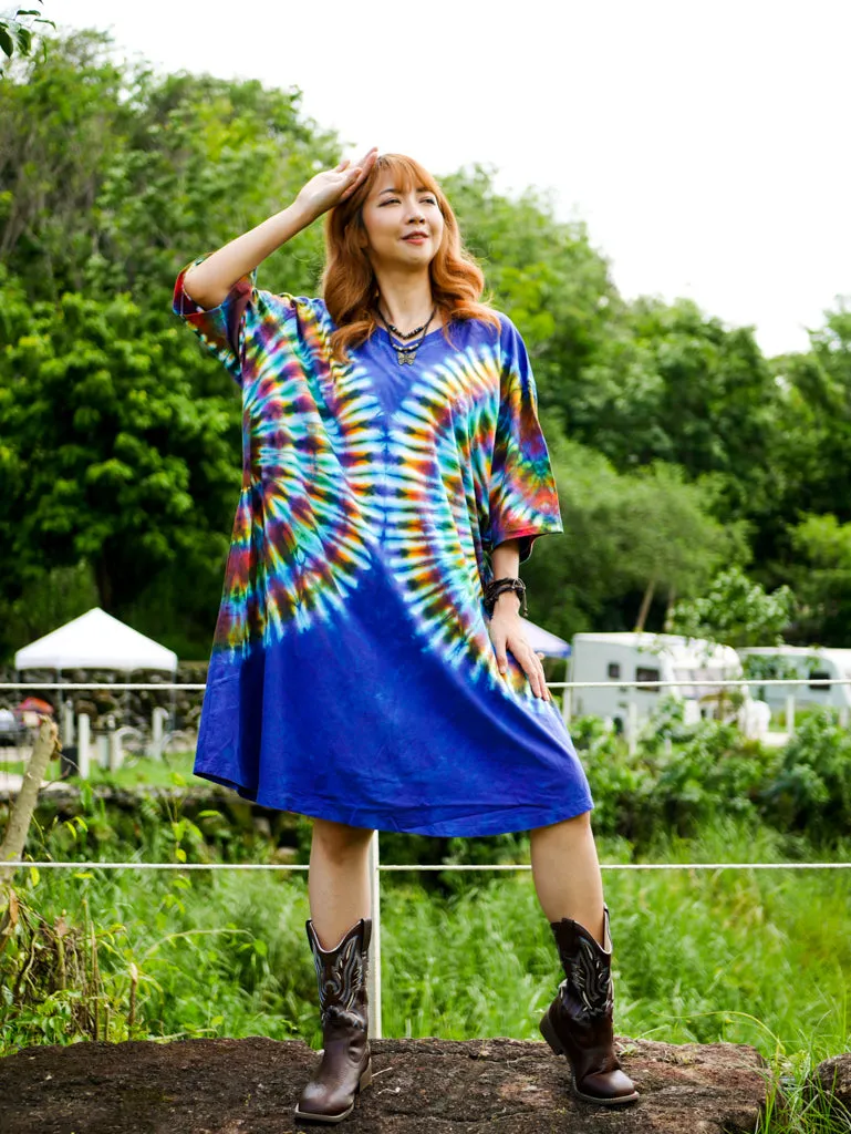 Rainbow Wings Hippie Oversized Cotton Tunic Shirt Dress