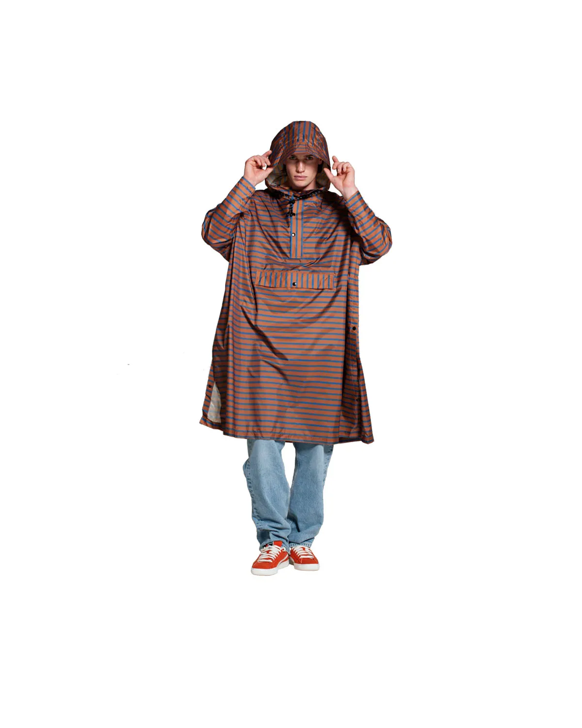 Rainkiss Poncho Breton Blue