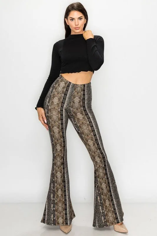 Raw Moda Gray Taupe Bellbottom Pants