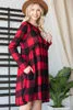 RED PLAID BABYDOLL DRESS