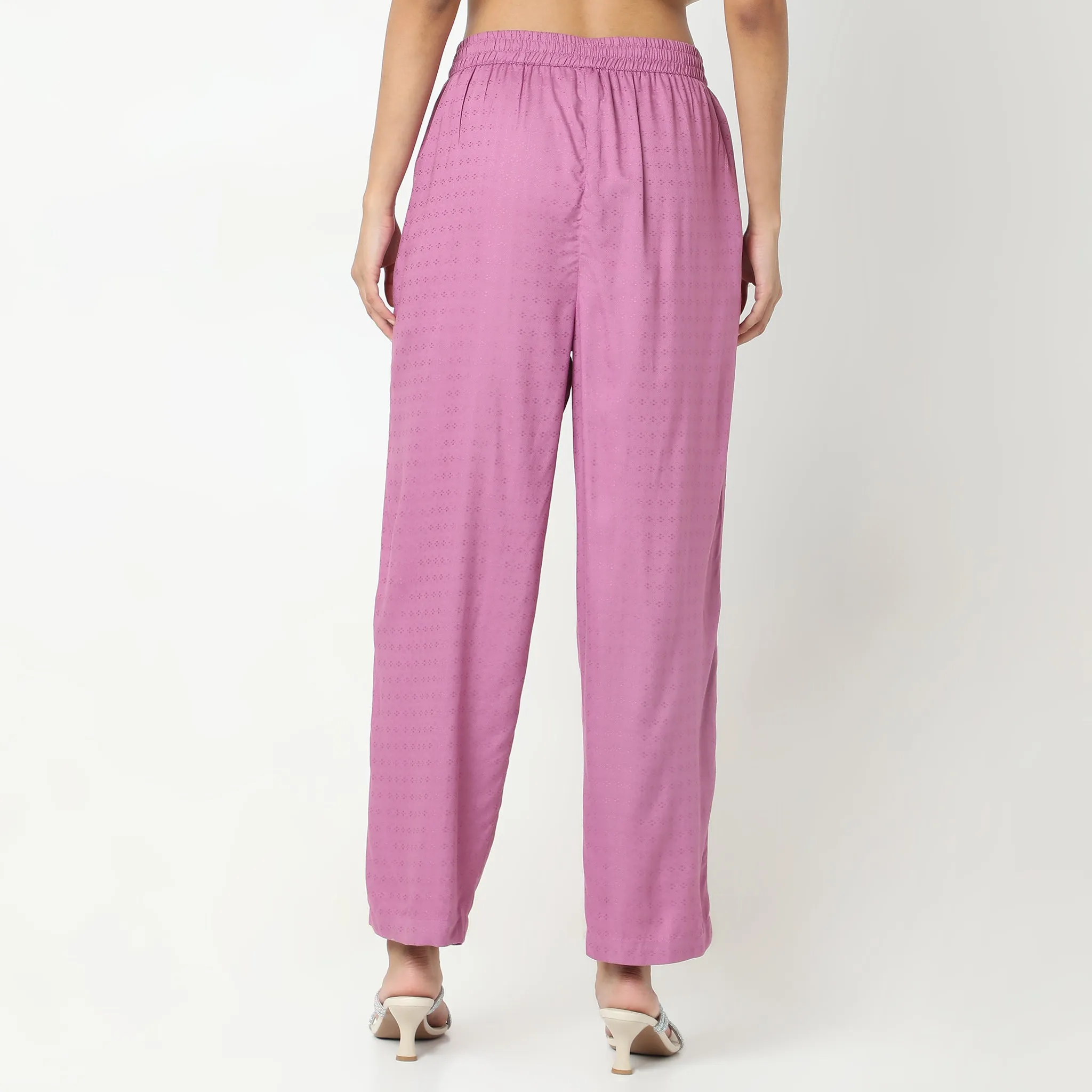 Regular Fit Printed Mid Rise Pants