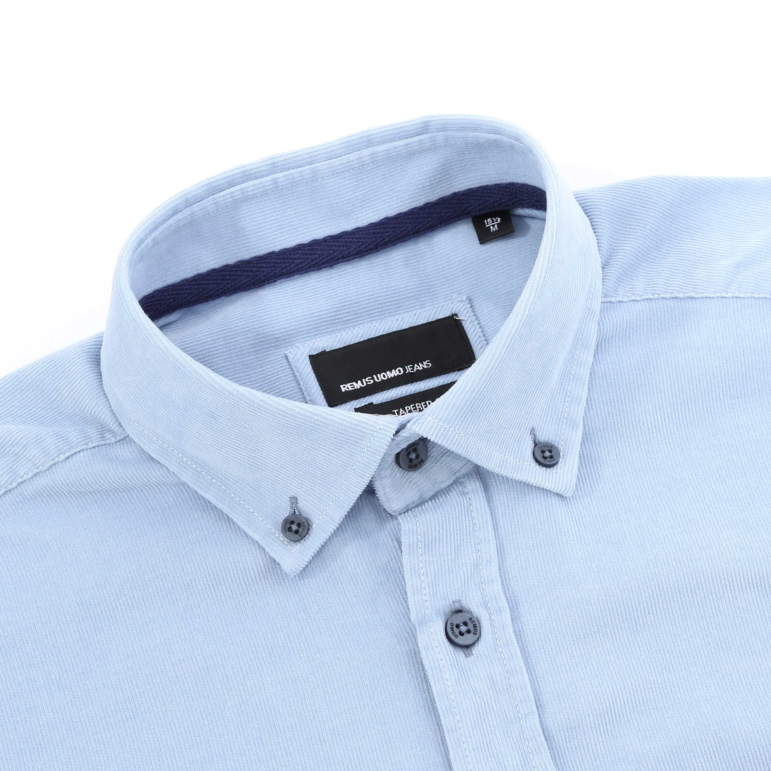 Remus Uomo Needle Cord Shirt in Sky Blue