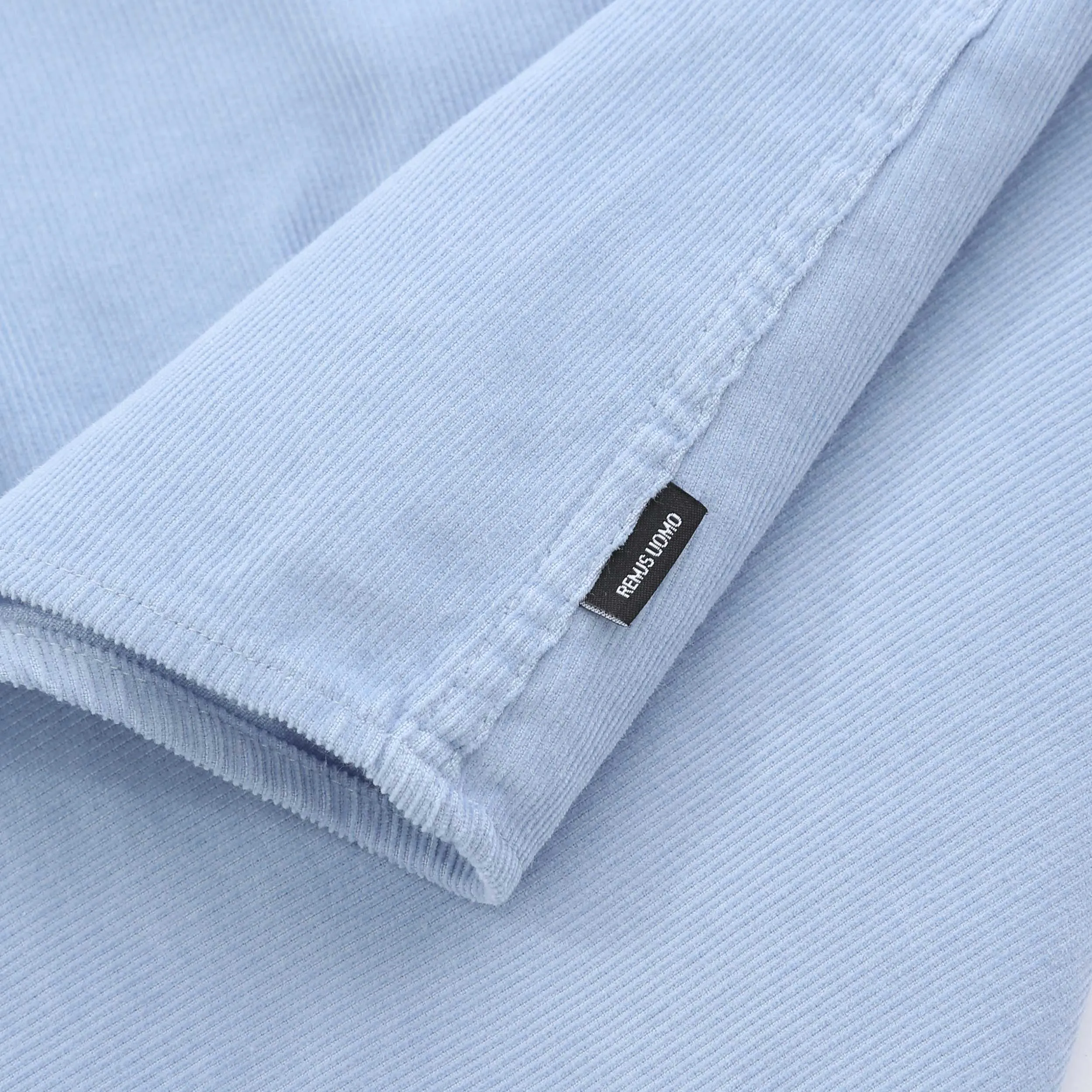 Remus Uomo Needle Cord Shirt in Sky Blue