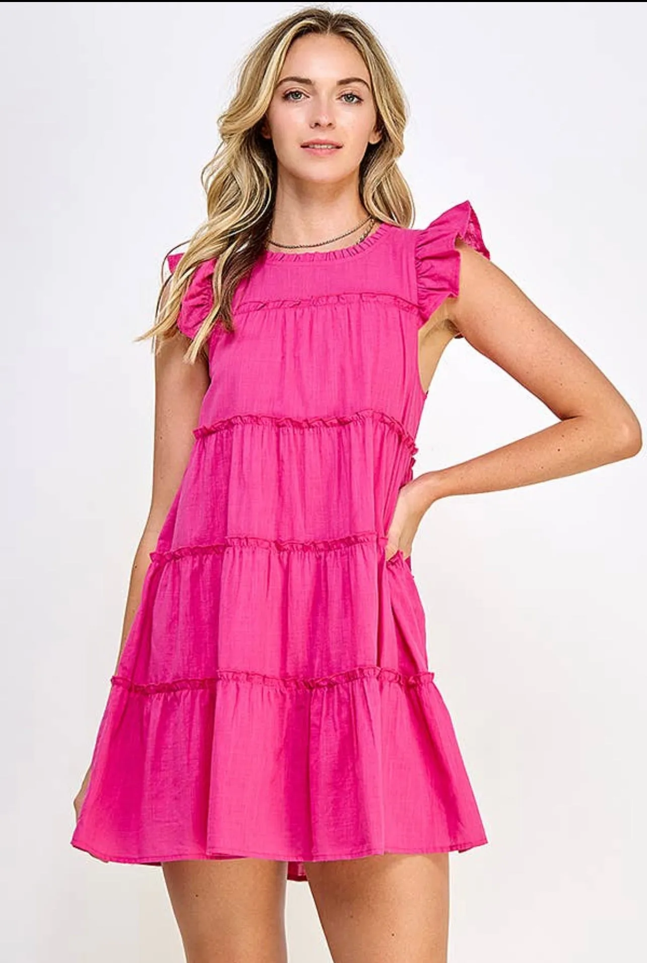 Ruffled Tiered Babydoll Style Dress