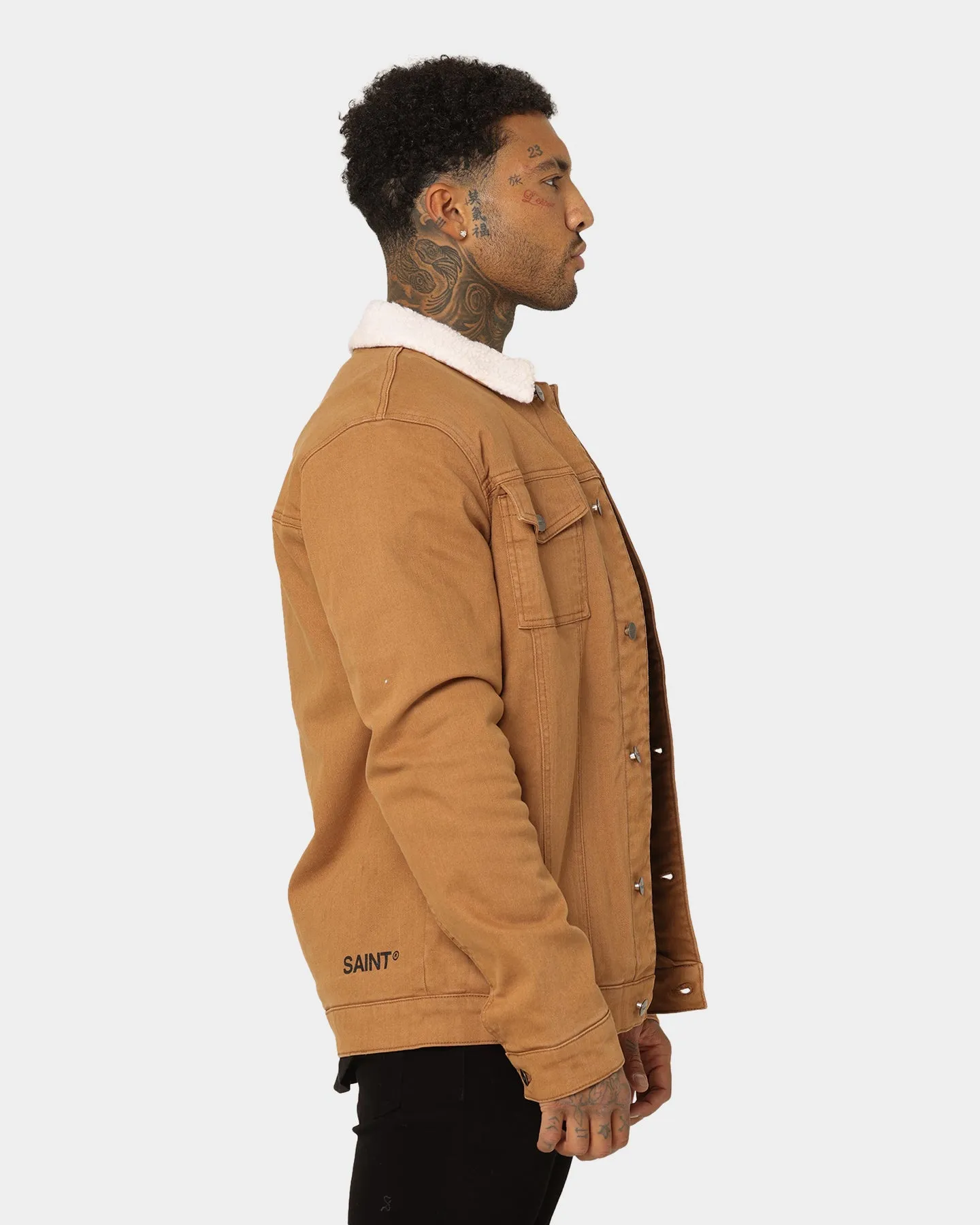 Saint Morta Sherpa Denim Jacket Tan/Cream