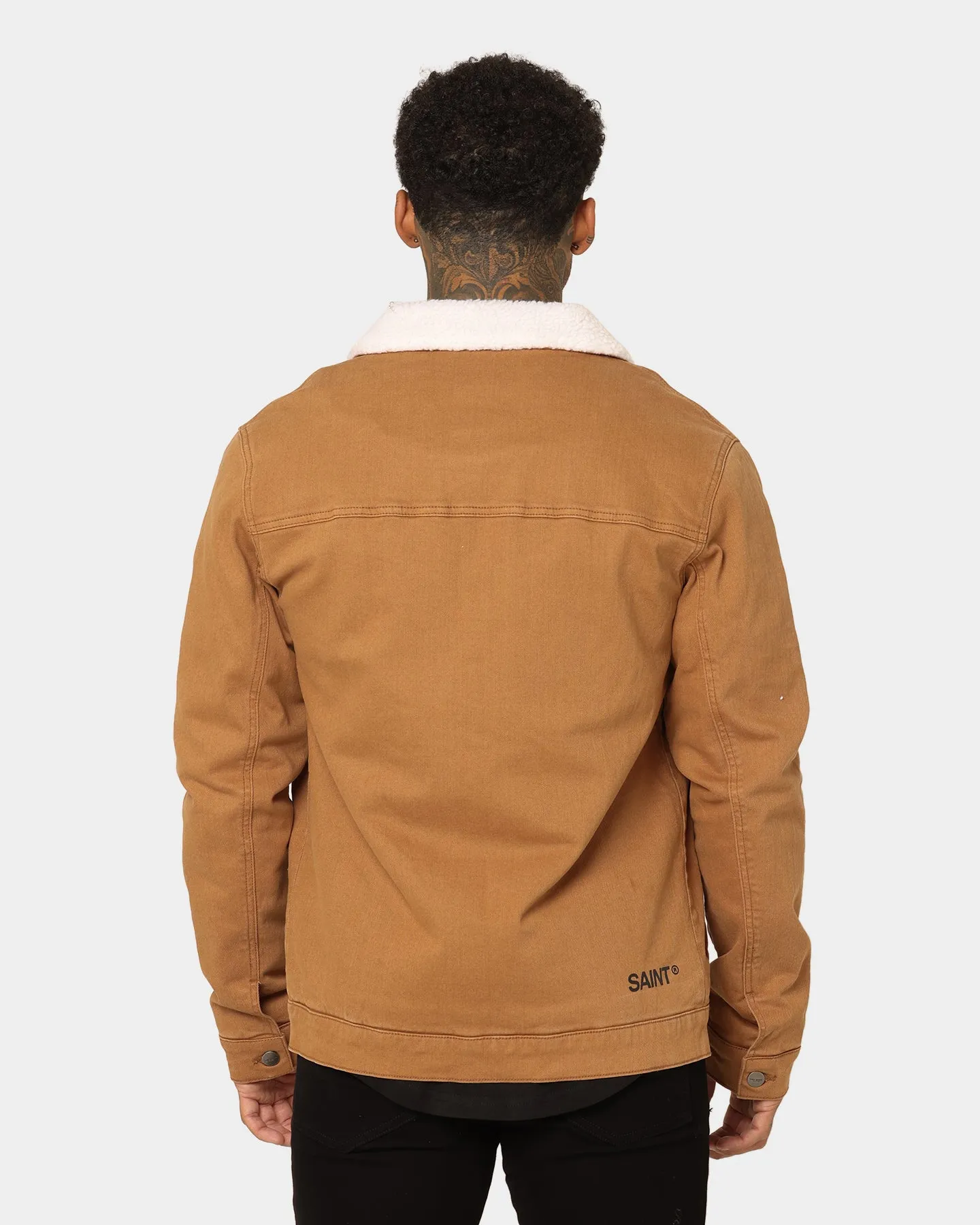 Saint Morta Sherpa Denim Jacket Tan/Cream