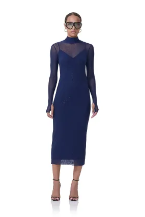 Shailene Rhinestone Dress - Bright Navy