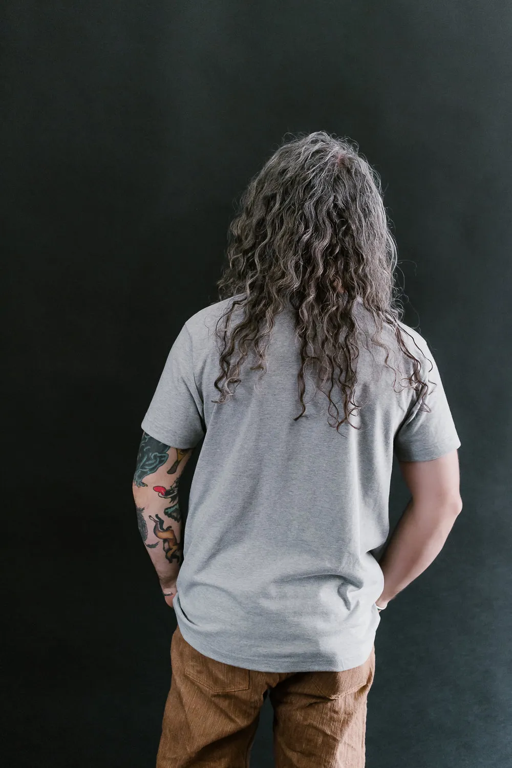 Short Sleeve Henley - Heather Grey