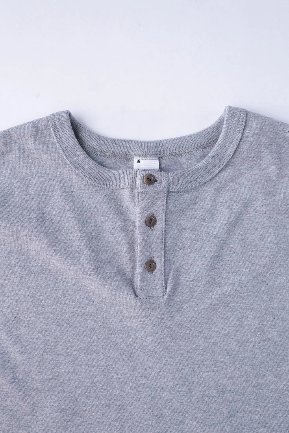 Short Sleeve Henley - Heather Grey