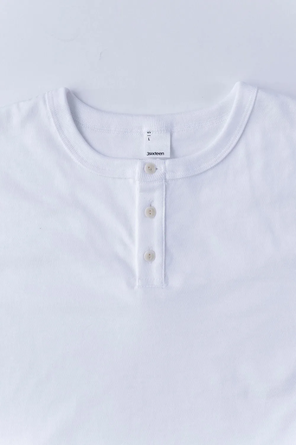 Short Sleeve Henley - White