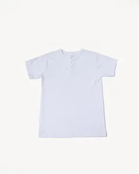 Short Sleeve Henley - White