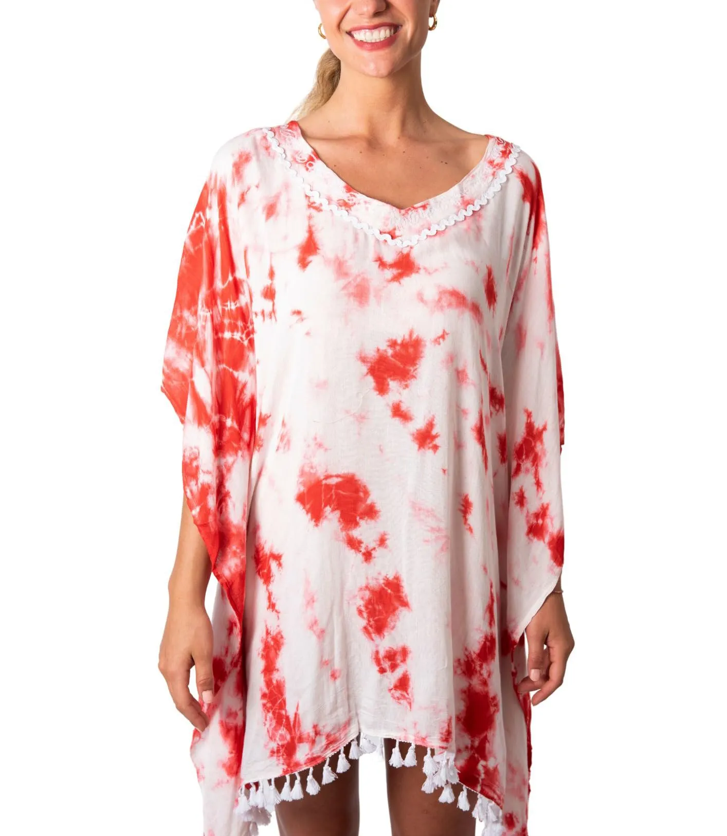 Short Tie Dye Cover Up Poncho