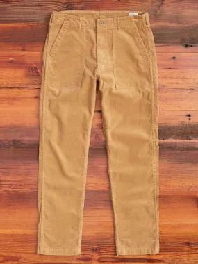 Slim Fatigue Pants in Beige Corduroy