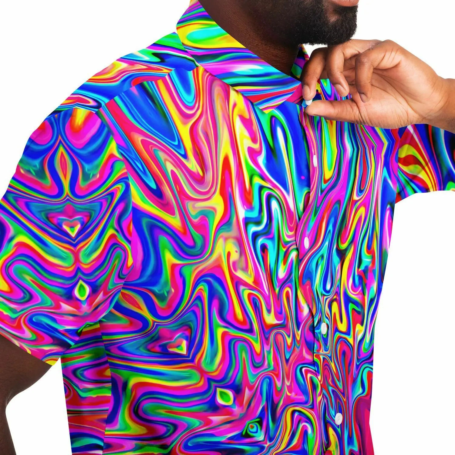 SONIC BLOOMING Short Sleeve Button Down Shirt | Psychedelic Pour House