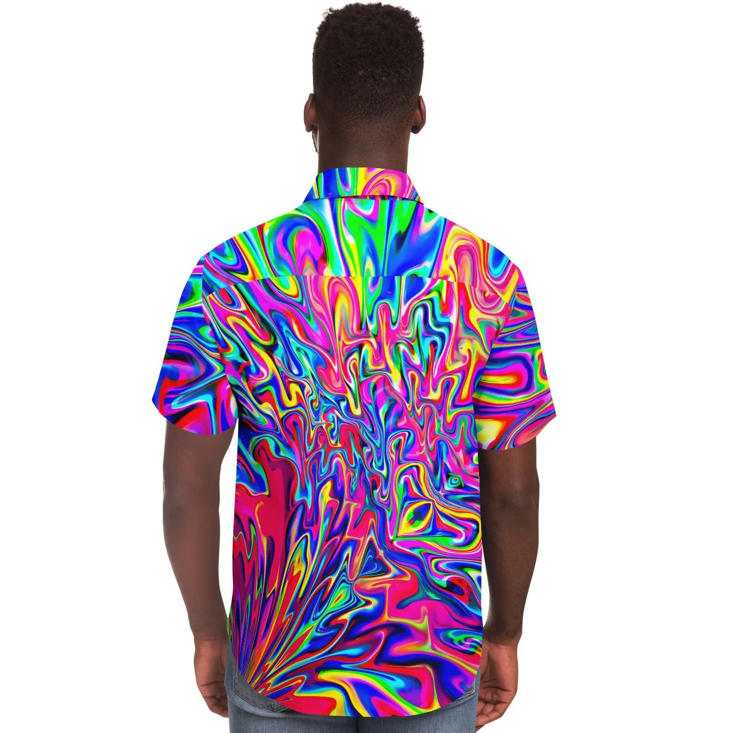 SONIC BLOOMING Short Sleeve Button Down Shirt | Psychedelic Pour House