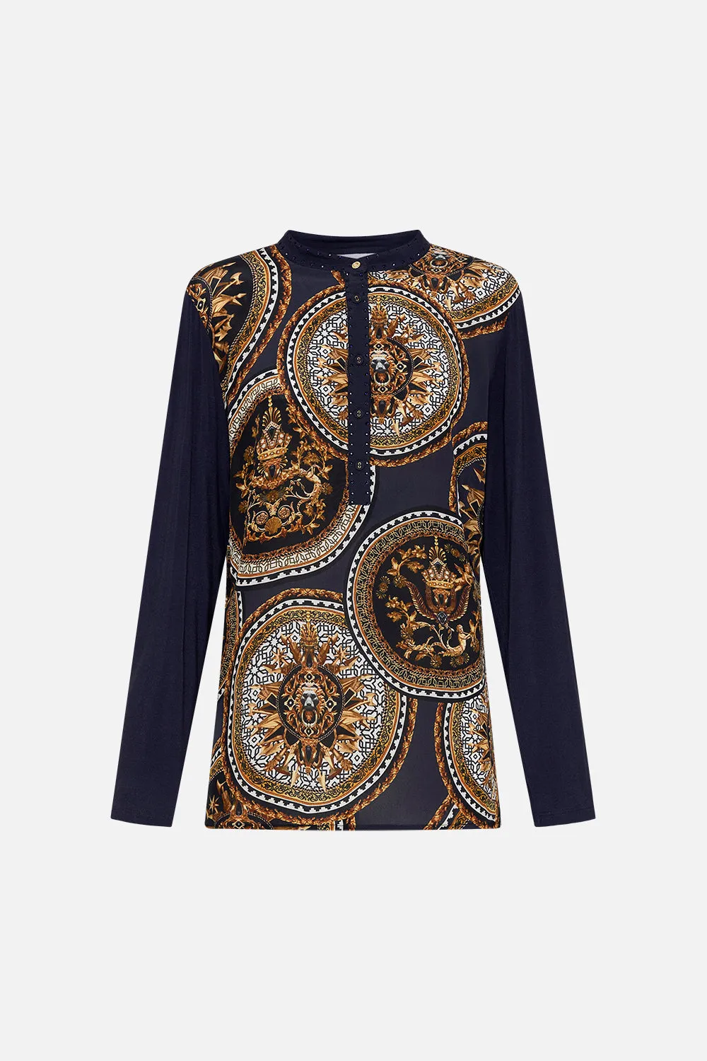 SPLICED HENLEY SHIRT DUOMO KALEIDO