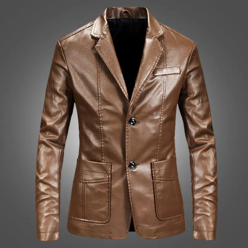 Spring Leather Jacket Slim Handsome Spring