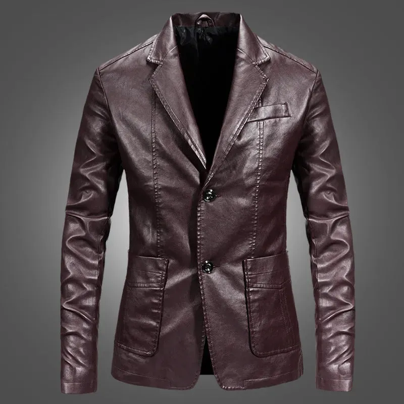 Spring Leather Jacket Slim Handsome Spring