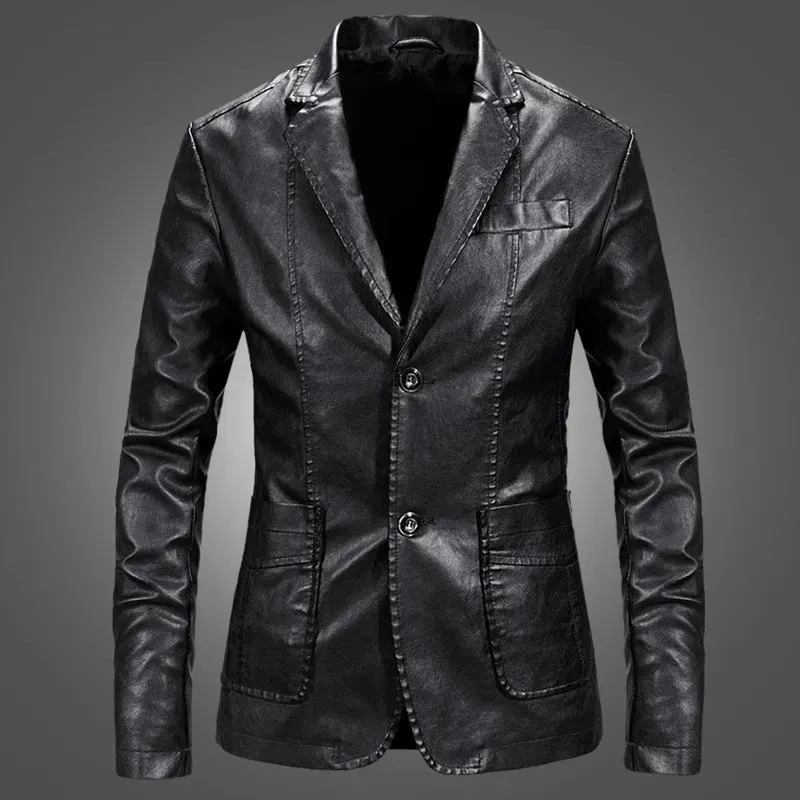 Spring Leather Jacket Slim Handsome Spring