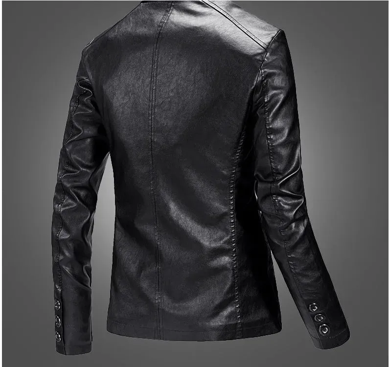 Spring Leather Jacket Slim Handsome Spring