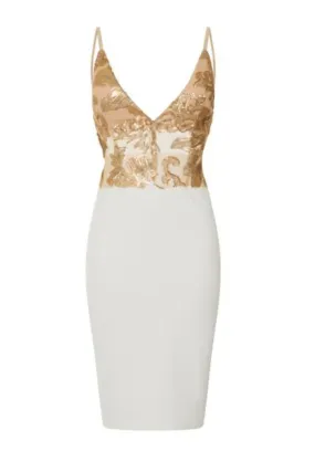 Stella White Slinky Butterfly Bum Backless Midi Dress