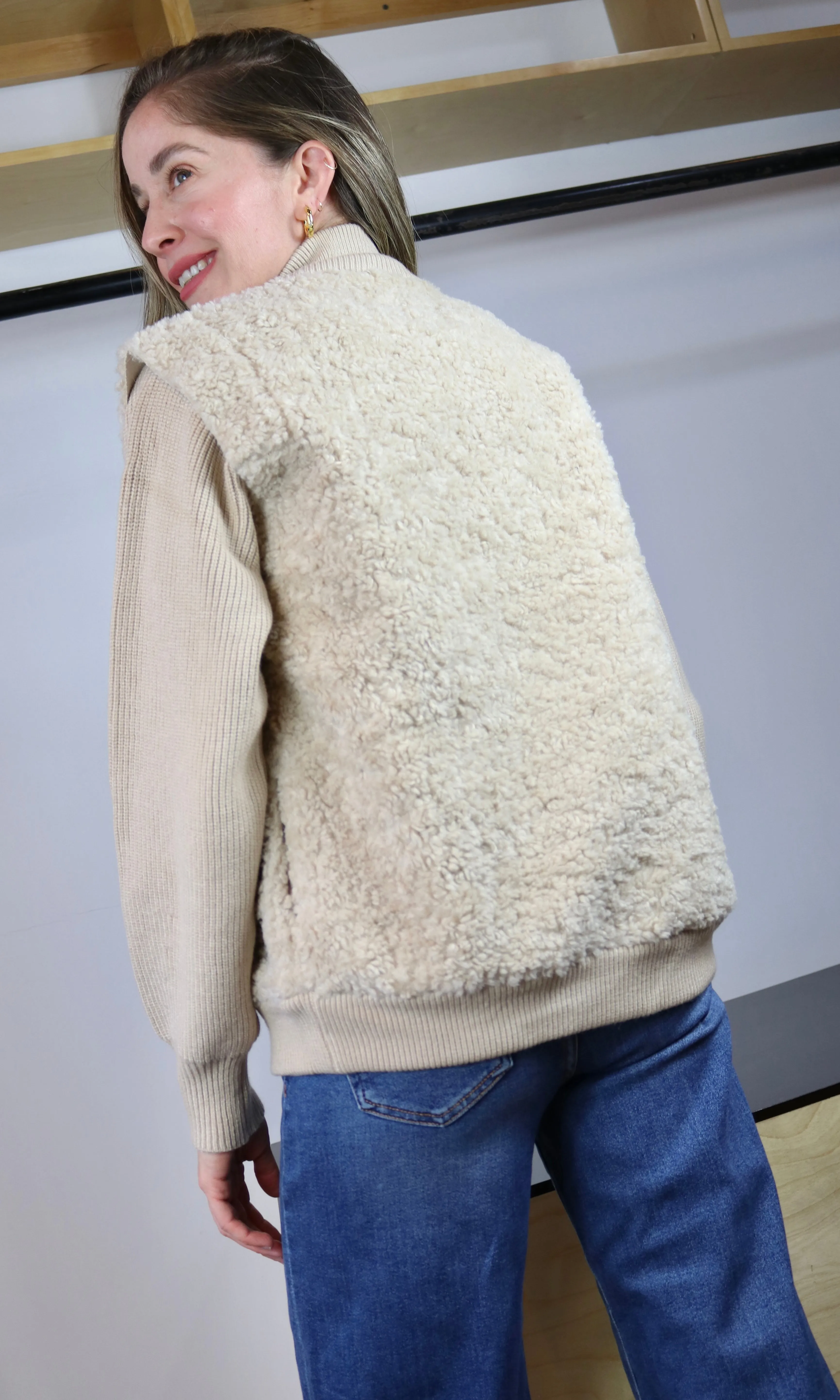 Sweater Sleeve Sherpa Jacket