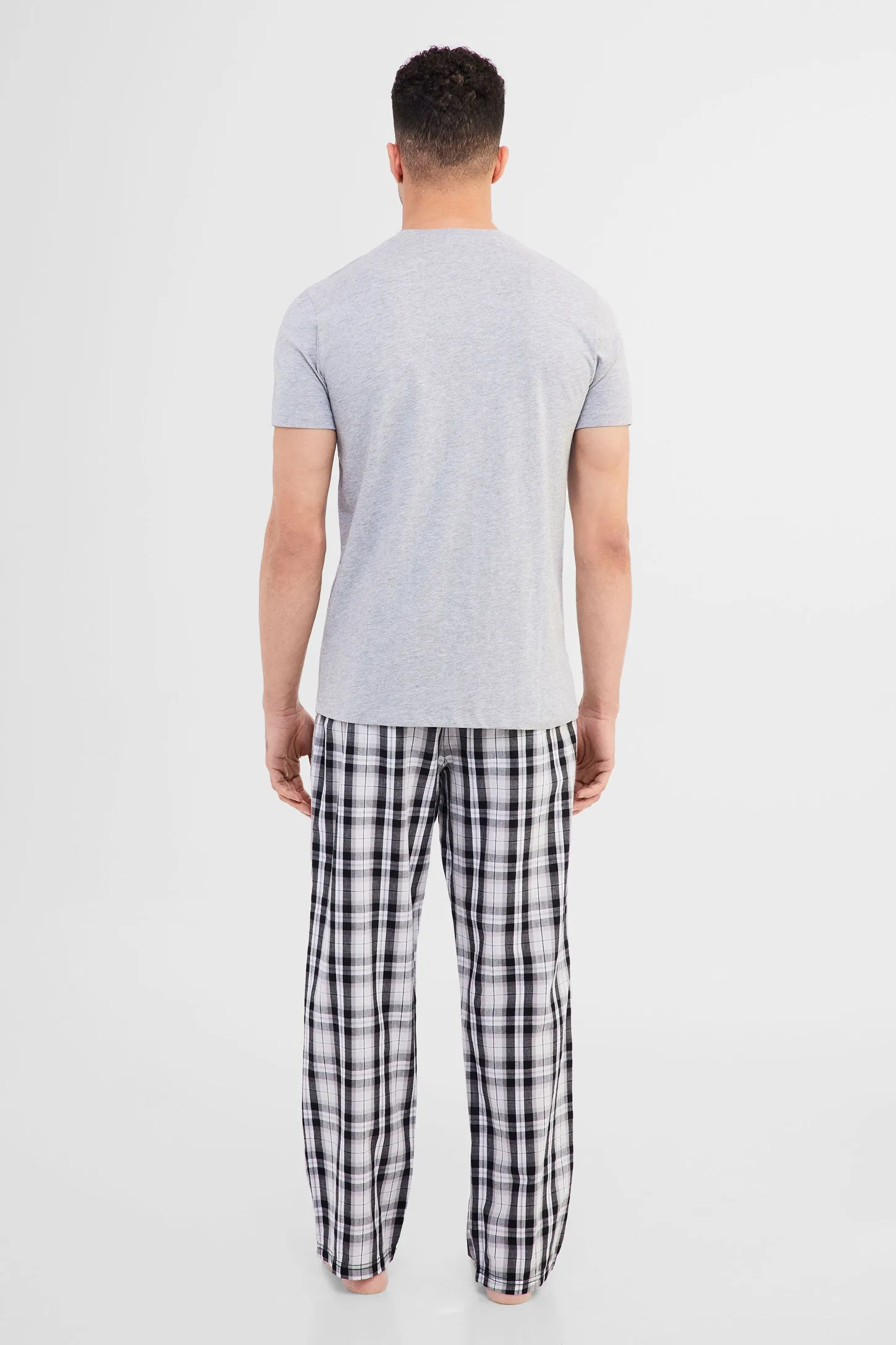 T-shirt Henley pyjama en coton - Homme