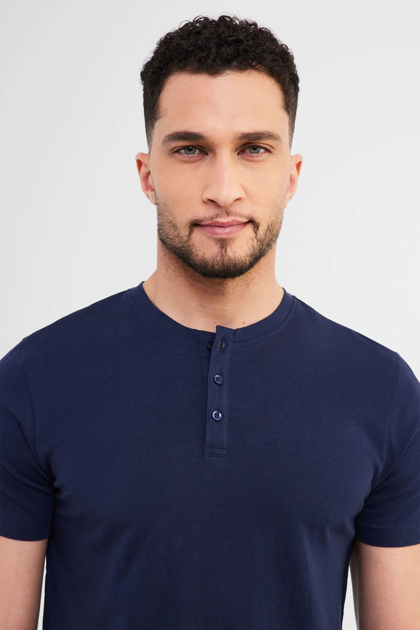 T-shirt Henley pyjama en coton - Homme