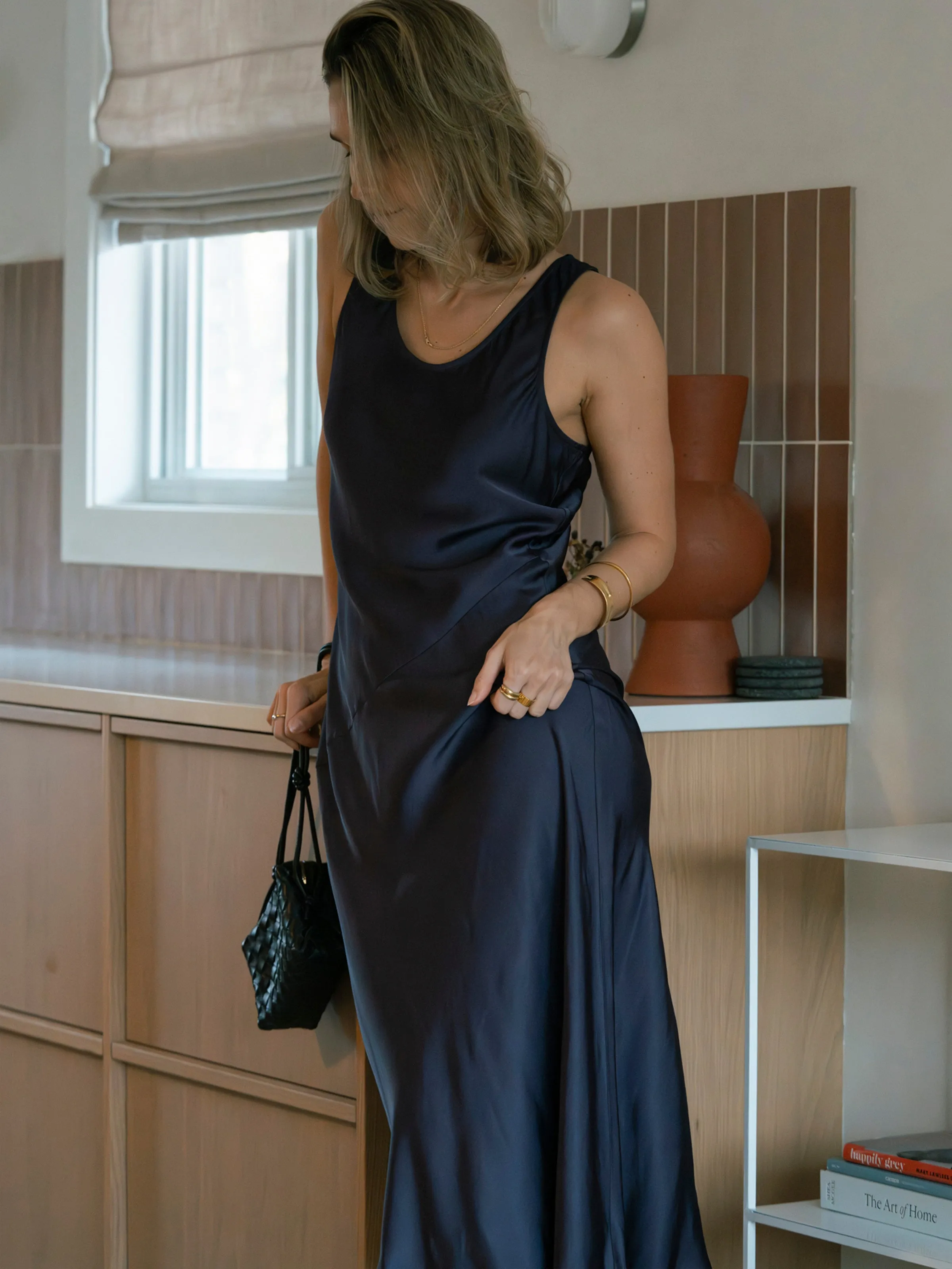 The Asymmetrical Slip Dress in Dark Purple