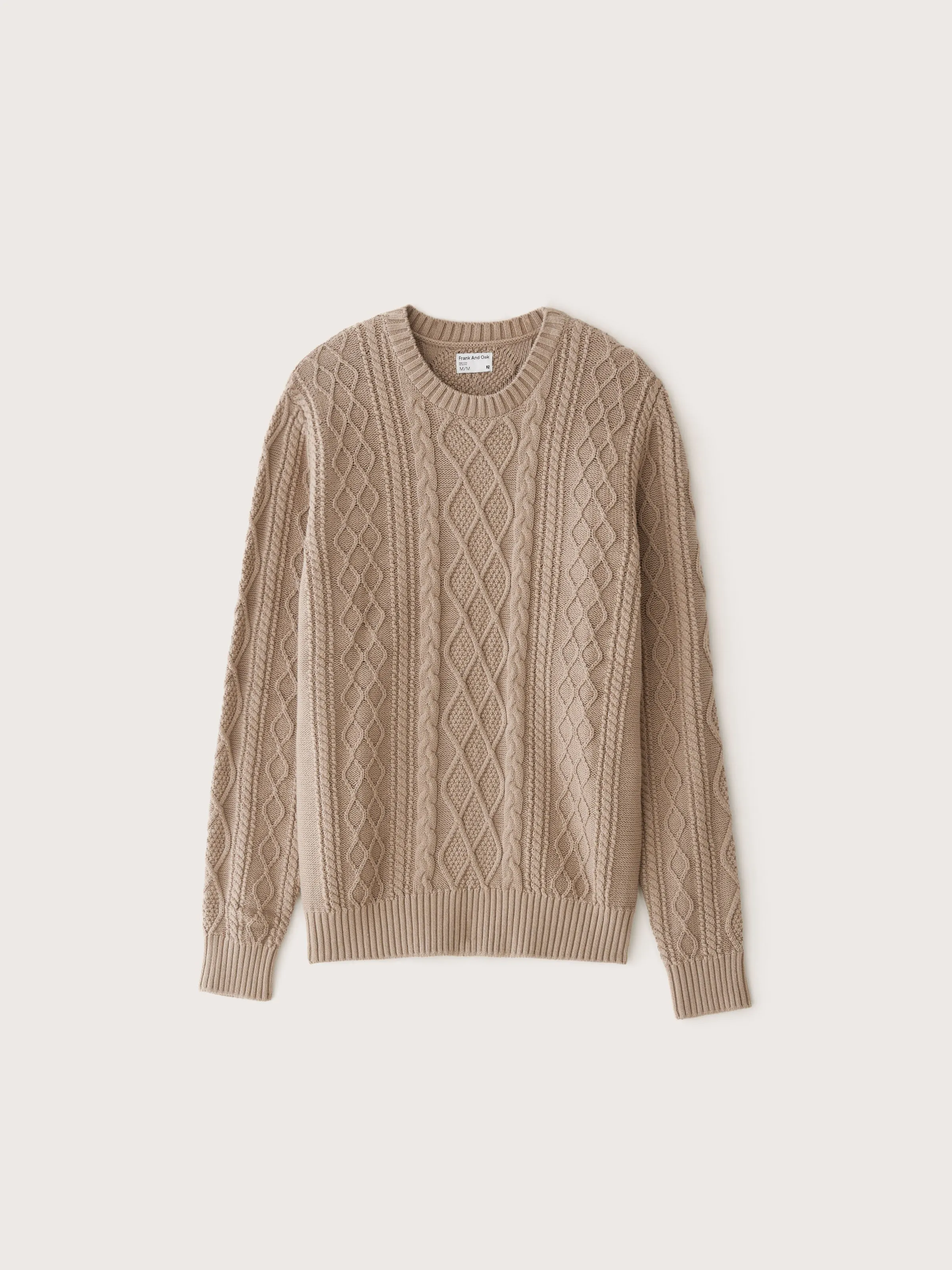 The Organic Cotton Cable Sweater in Sand