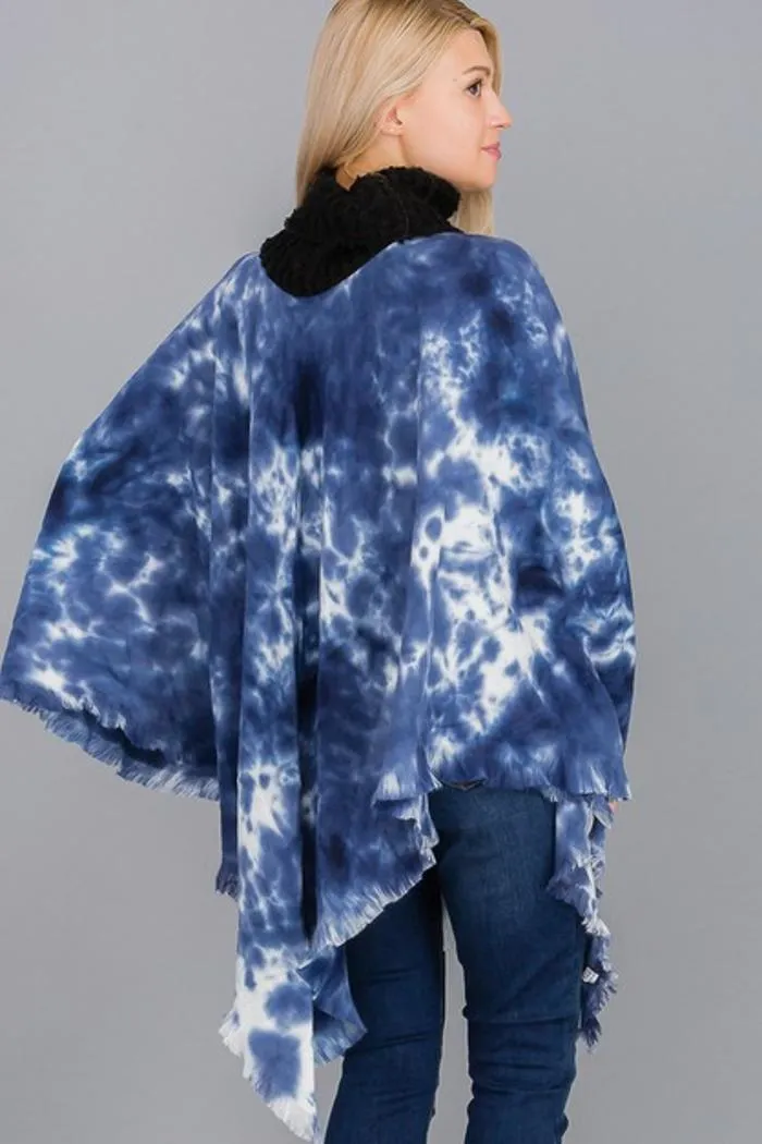 Tie Dye Fringe Poncho