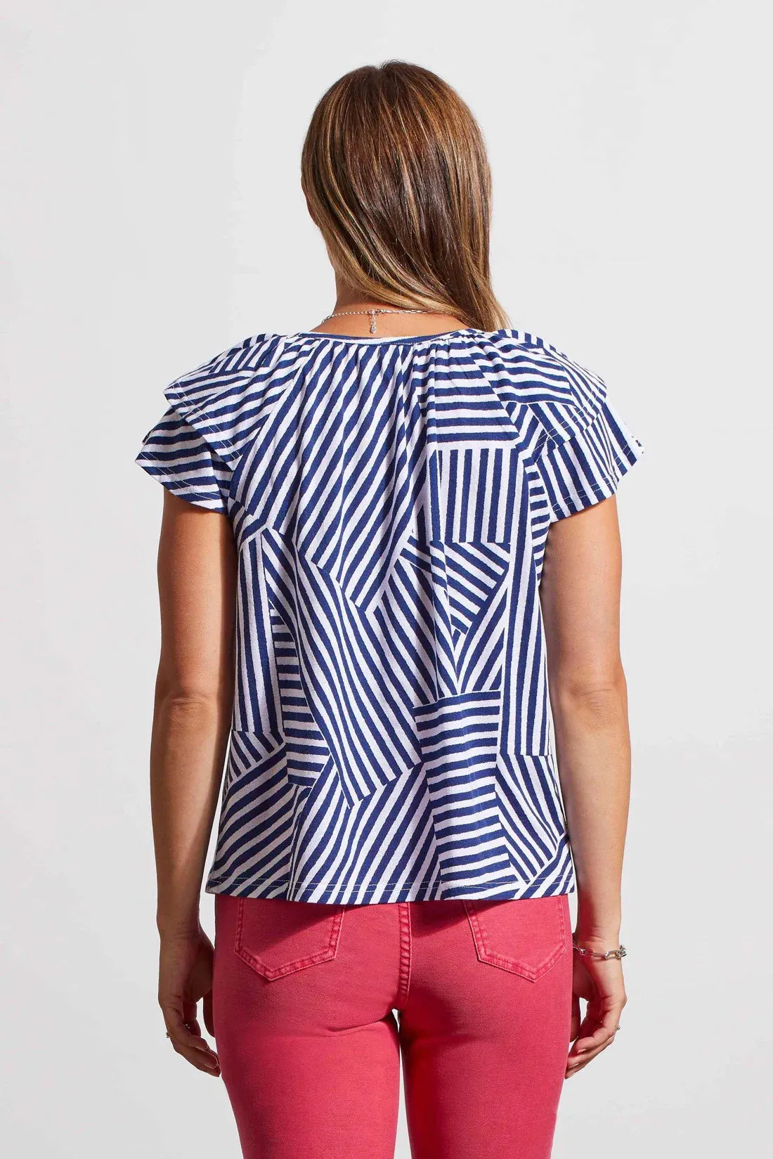 Tribal | Cap Sleeve Peasant Top with Ties | Women's