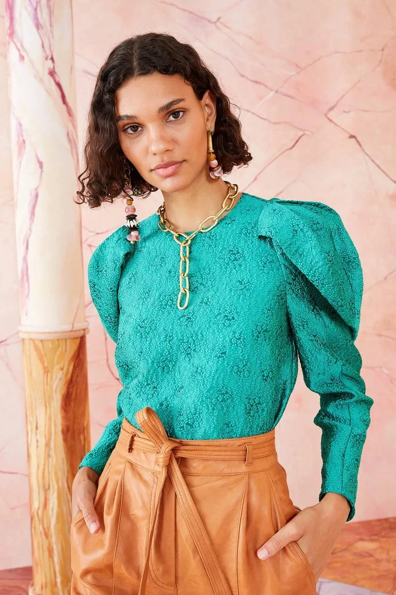 Ulla Johnson - Oona Blouse in Turquoise