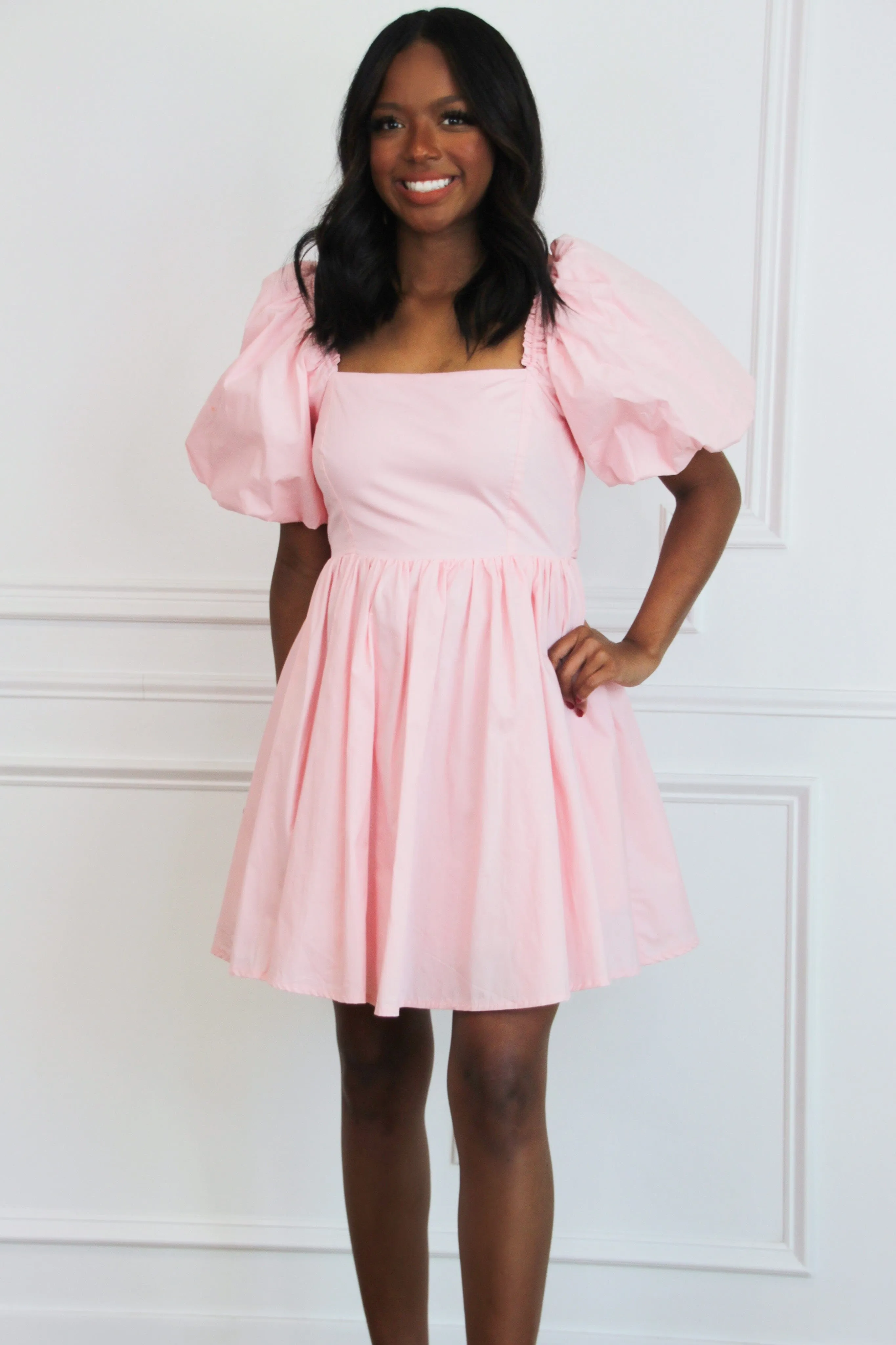 Unmistakeable Feeling Babydoll Dress: Light Pink