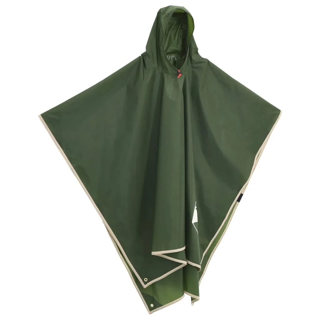 vidaXL Rain Poncho with Hood 2-in-1 Design Green 223x145 cm