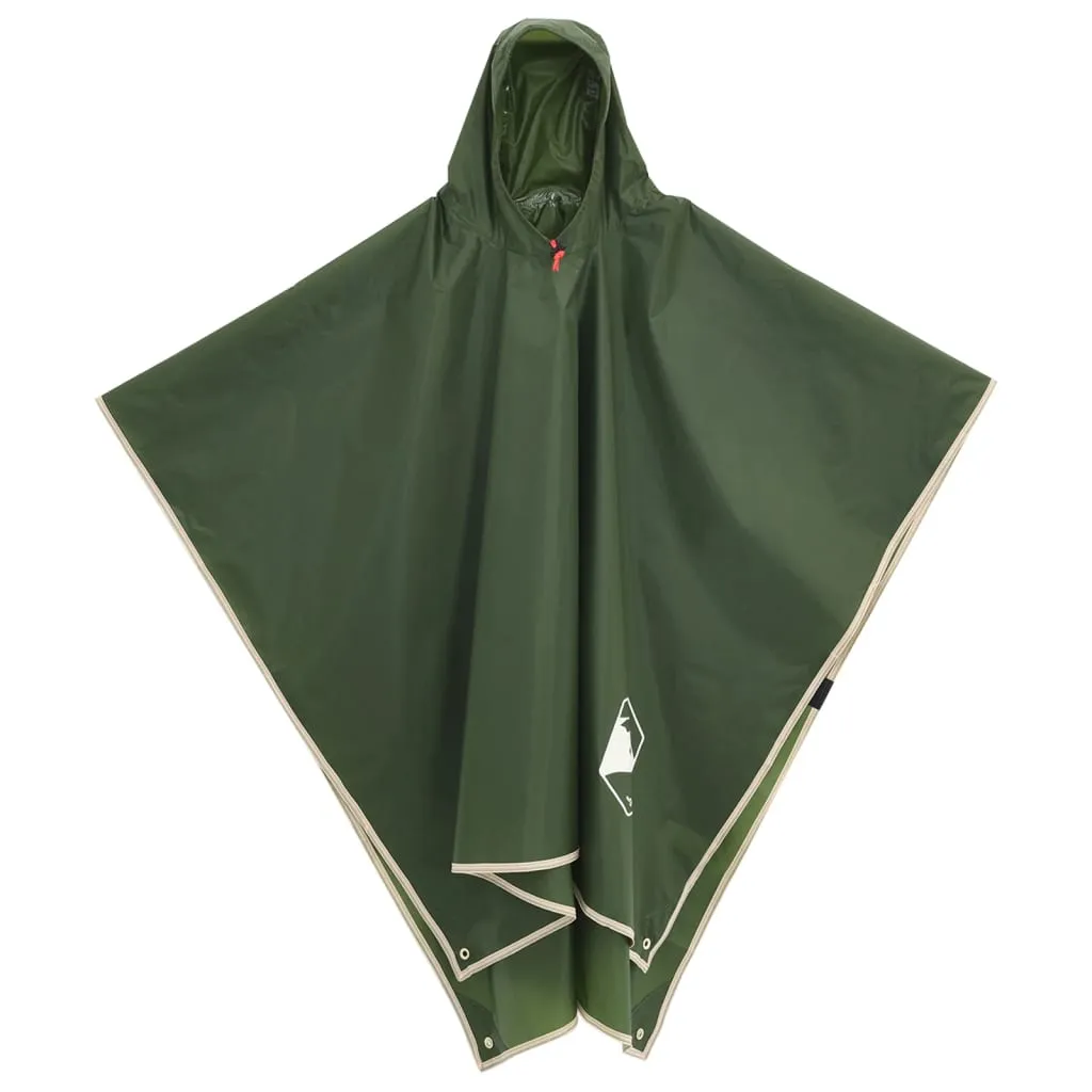 vidaXL Rain Poncho with Hood 2-in-1 Design Green 223x145 cm