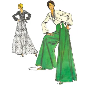 Vintage 1970s Pattern - Blouse, Palazzo Pants, Pant-skirt & Skirt - Waist 26.5" (67cm)