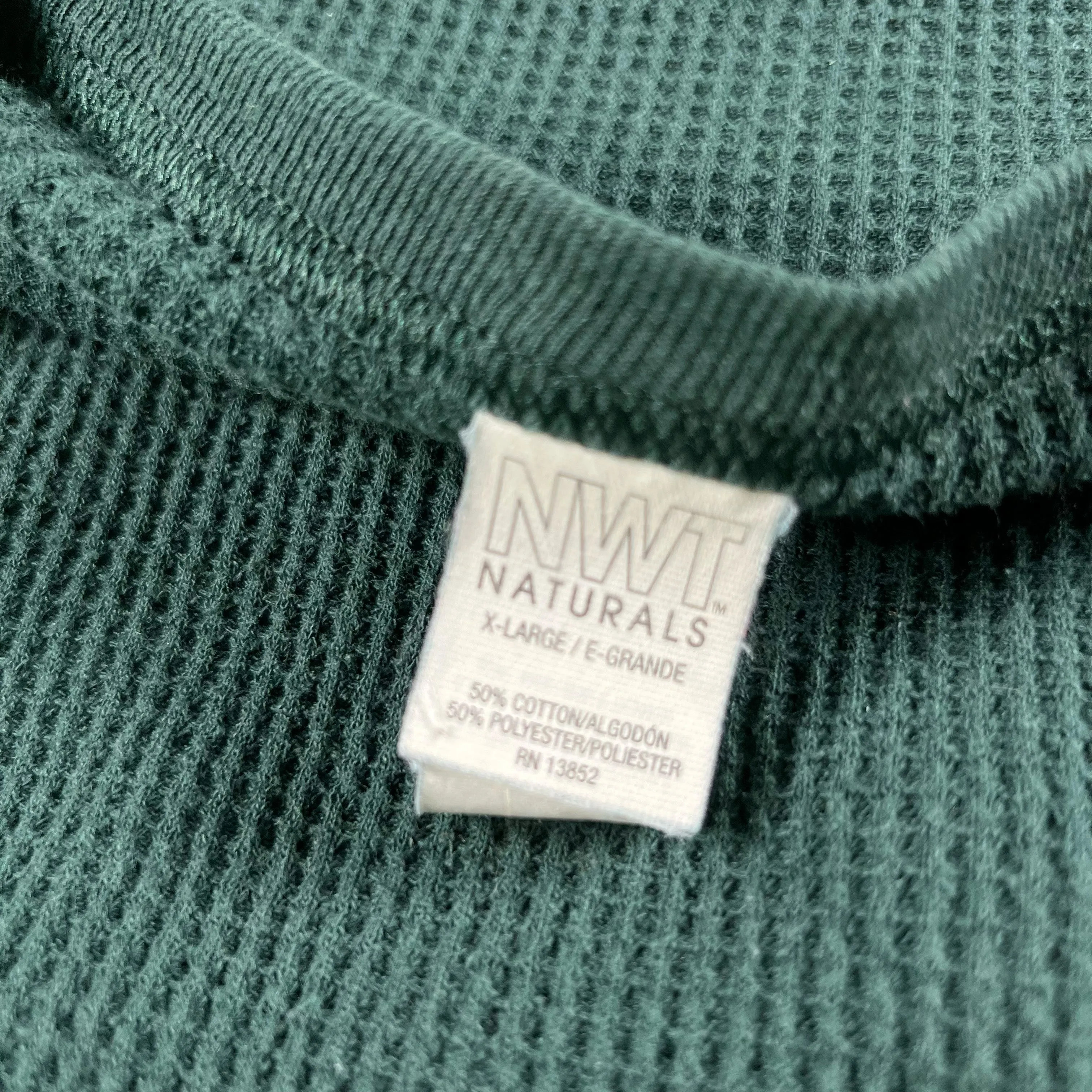 Vintage Forest Green Waffle Knit Thermal- SELECT SHIRT