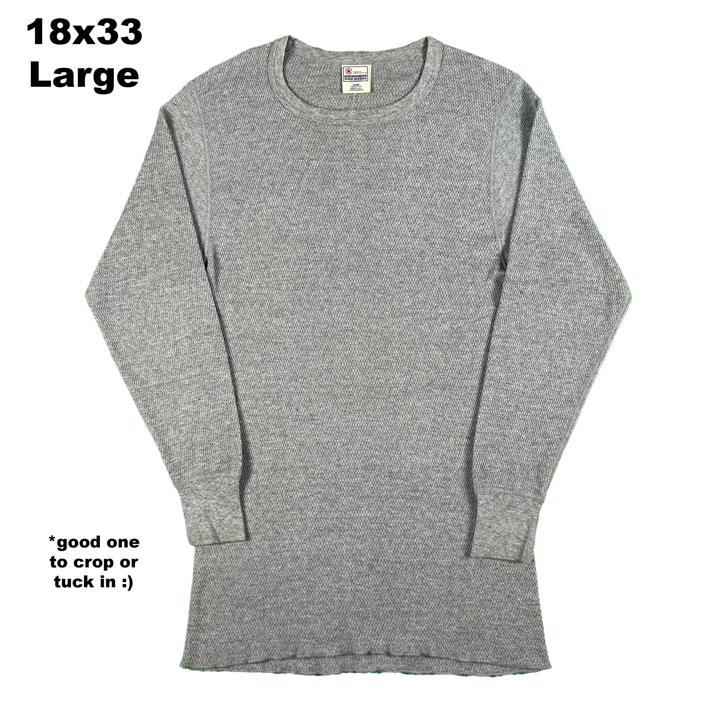 Vintage Grey Waffle Knit Thermal- SELECT SHIRT