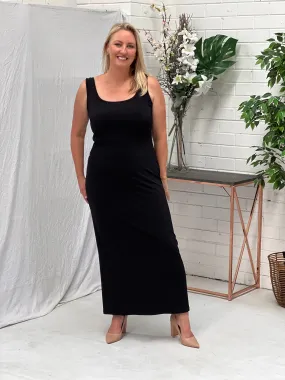 Voss Black Stretchy Jersey Dress