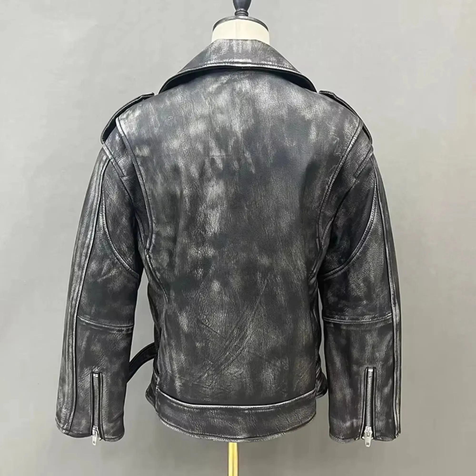 White Shade Biker Leather Jacket