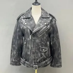 White Shade Biker Leather Jacket