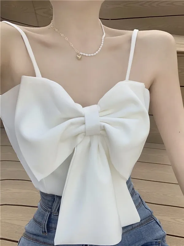 White Sophistication Bow Enchantment Top